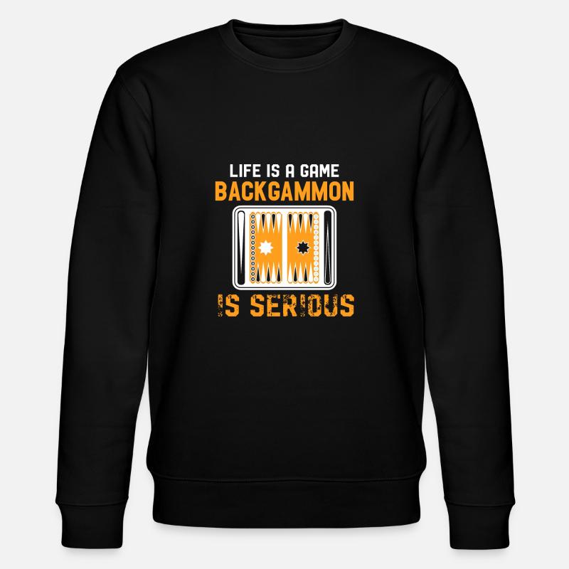 Backgammon Backgammon ist ernst - Stanley/Stella Unisex Bio-Sweatshirt CHANGER - Schwarz