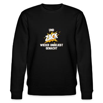 Und zack wieder unbeliebt gemacht - Stanley/Stella Unisex Bio-Sweatshirt CHANGER  - Schwarz - Vorne - Nik (191cm) & Marisol (170cm)