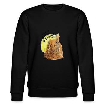 Kathedrale von Santiago de Compostela - Spanien - Stanley/Stella Unisex Bio-Sweatshirt CHANGER  - Schwarz - Vorne - Nik (191cm) & Marisol (170cm)