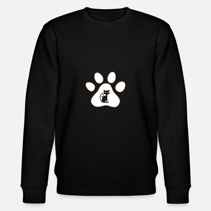 Katze Katzenpfote Geschenk - Stanley/Stella Unisex Bio-Sweatshirt CHANGER  - Schwarz