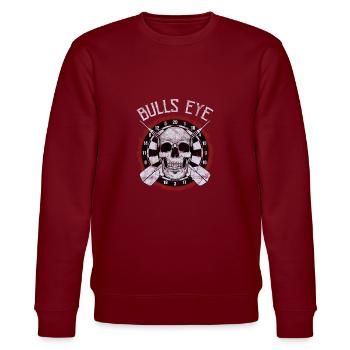 Dart Bullseye - Stanley/Stella Unisex Bio-Sweatshirt CHANGER  - Burgunderrot - Vorne - Nik (191cm) & Marisol (170cm)
