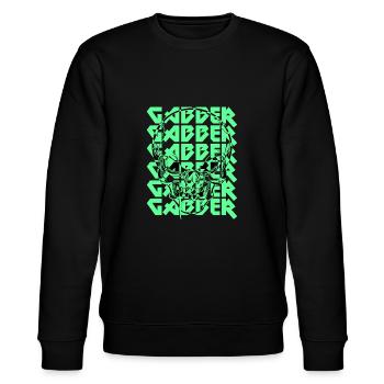 Gabber Gabba Hard-Tekk Schranz Techno Rave Raver - Stanley/Stella CHANGER Unisex Organic Sweatshirt - black - Front - Nik (191cm) & Marisol (170cm)