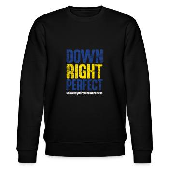 down syndrom - Stanley/Stella CHANGER Unisex Organic Sweatshirt - black - Front - Nik (191cm) & Marisol (170cm)