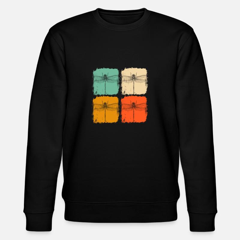 Libelle Libellen Insekten Retro - Stanley/Stella Unisex Bio-Sweatshirt CHANGER  - Schwarz
