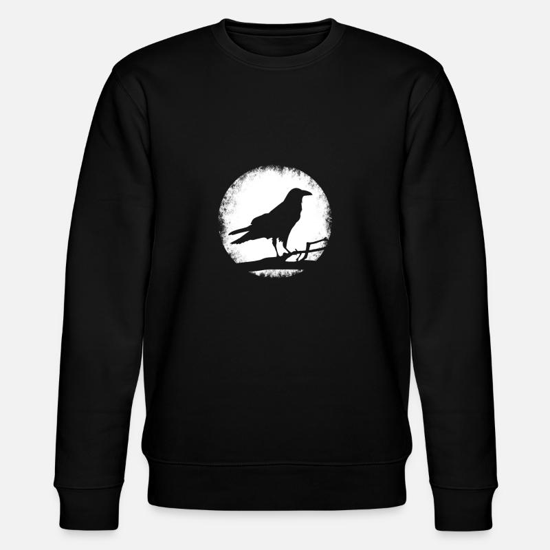 Krähe Schwarzer Rabe Vogel Geschenk - Stanley/Stella Unisex Bio-Sweatshirt CHANGER  - Schwarz