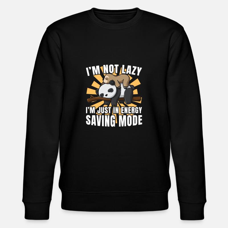 TShirt Sloth and Panda I’m Not Lazy Sleeping cute - Sweat bio CHANGER Stanley/Stella Unisexe - noir