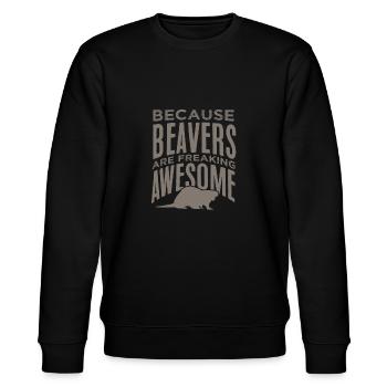 Biber - Stanley/Stella Unisex Bio-Sweatshirt CHANGER  - Schwarz - Vorne - Nik (191cm) & Marisol (170cm)