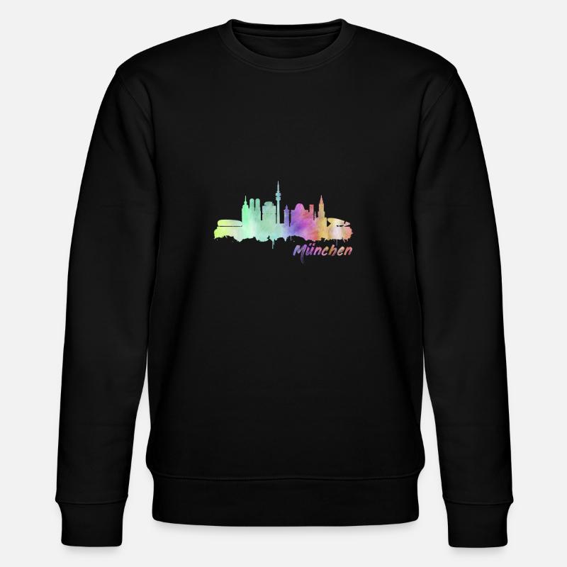 München Skyline - Stanley/Stella Unisex Bio-Sweatshirt CHANGER  - Schwarz