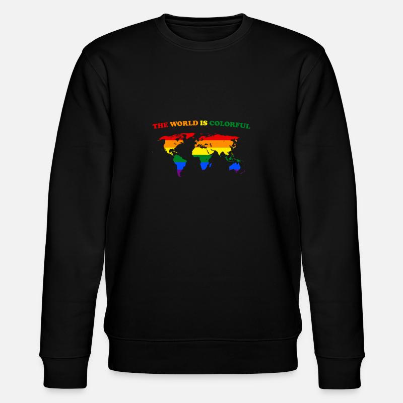 Die Welt ist Bunt - Stanley/Stella Unisex Bio-Sweatshirt CHANGER  - Schwarz