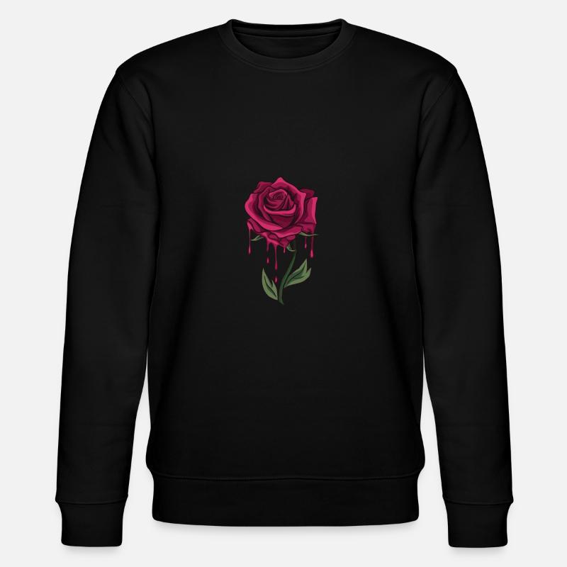 Blutende Rose - Stanley/Stella Unisex Bio-Sweatshirt CHANGER  - Schwarz