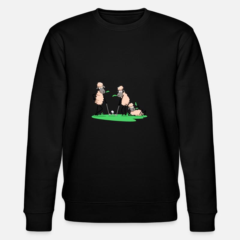 Sheep Playing Golf - Stanley/Stella CHANGER Unisex Organic Sweatshirt - black
