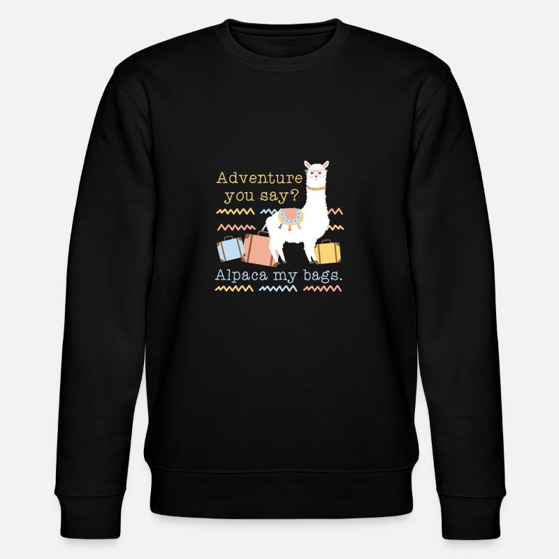 Lama Abenteuer - Stanley/Stella Unisex Bio-Sweatshirt CHANGER  - Schwarz
