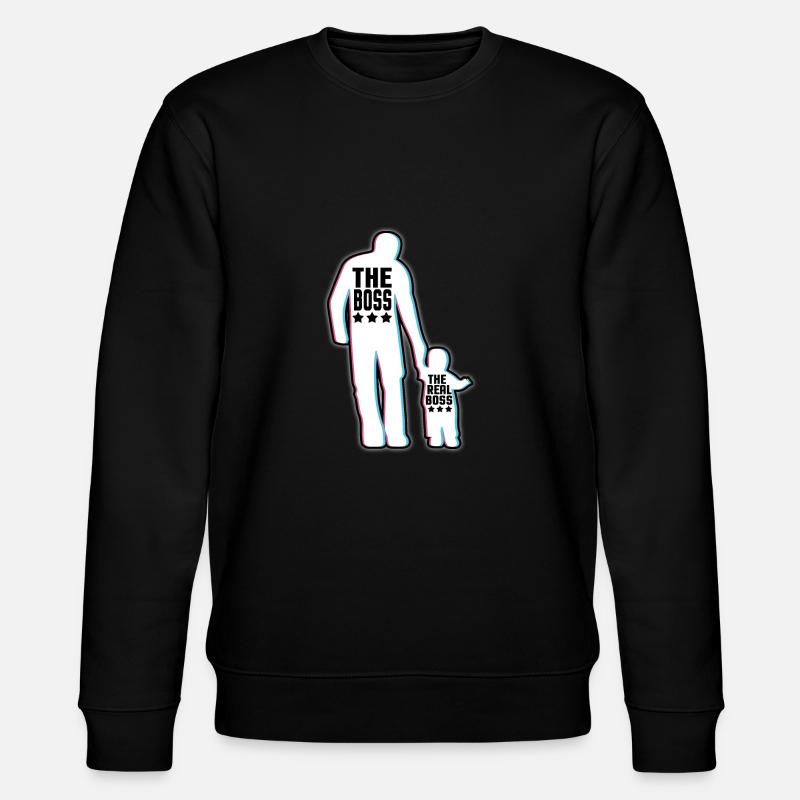 Far og søn far søn fædre dag boss partner look - Stanley/Stella økologisk unisex-sweatshirt CHANGER - sort