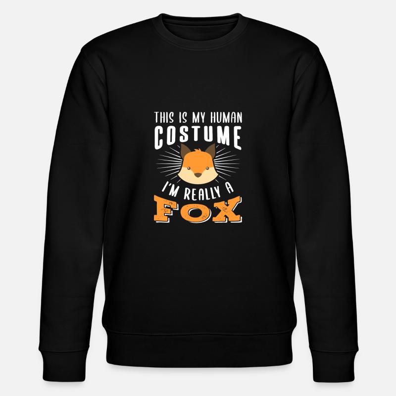Fuchs Menschen Kostüm - Stanley/Stella Unisex Bio-Sweatshirt CHANGER  - Schwarz