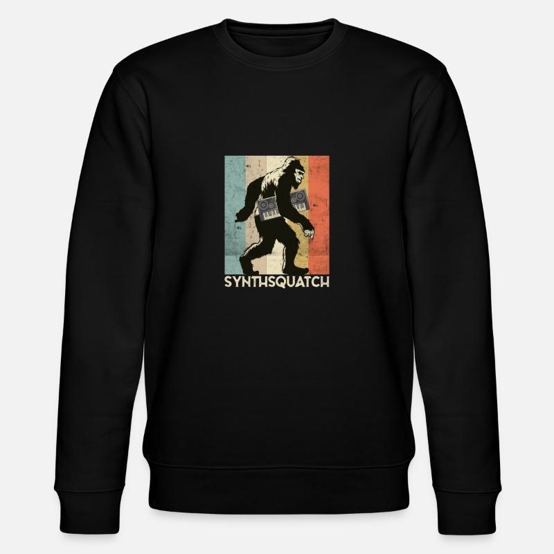 Sasquatch Bigfoot Synthesizer Analog - Synth Nerd - Stanley/Stella CHANGER Unisex Organic Sweatshirt - black