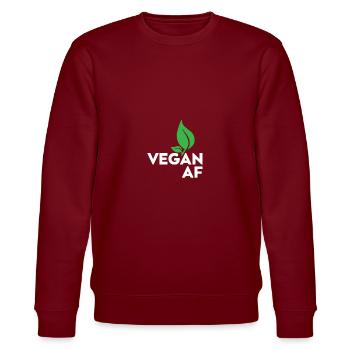 Vegan AF vegan gift - Stanley/Stella CHANGER Unisex Organic Sweatshirt - burgundy - Front - Nik (191cm) & Marisol (170cm)