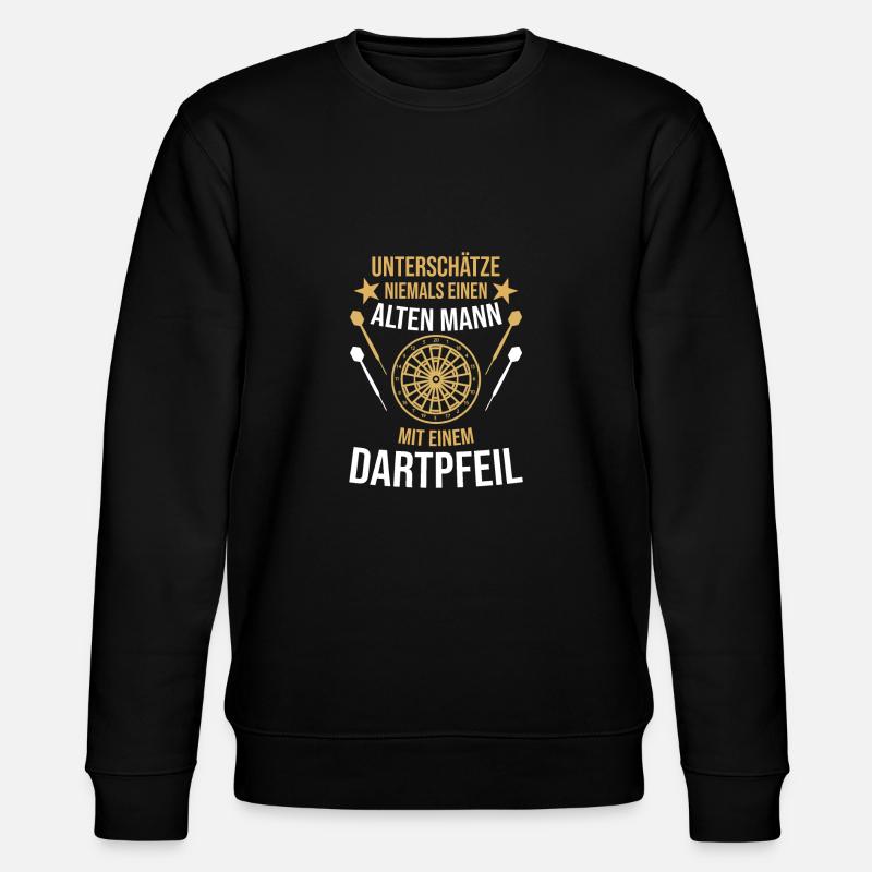 Alten Mann mit einem Dartpfeil - Stanley/Stella Unisex Bio-Sweatshirt CHANGER  - Schwarz