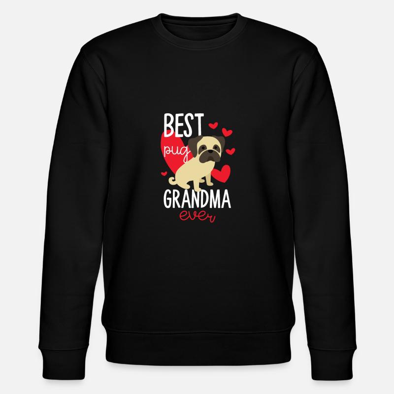Mops Oma Geschenk - Stanley/Stella Unisex Bio-Sweatshirt CHANGER  - Schwarz