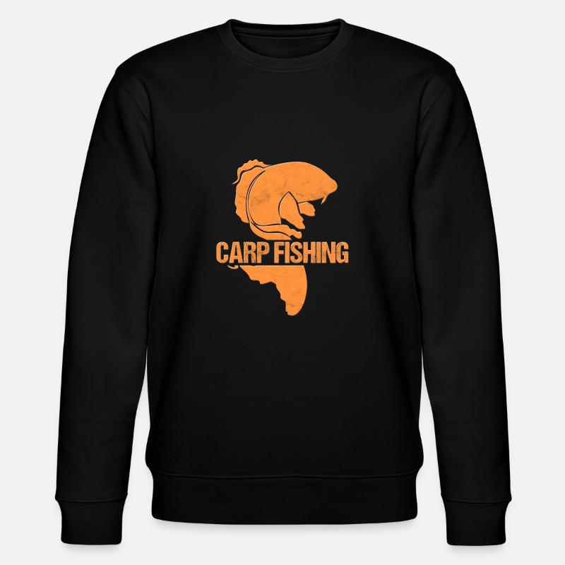 Karpfen Fischen Text - Stanley/Stella Unisex Bio-Sweatshirt CHANGER  - Schwarz