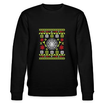 Christmas Ugly Dart - Stanley/Stella CHANGER Unisex Organic Sweatshirt - black - Front - Nik (191cm) & Marisol (170cm)