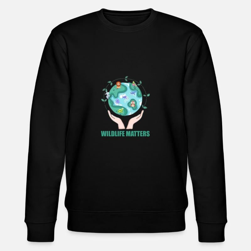funny conservation environment gift idea - Stanley/Stella CHANGER Unisex Organic Sweatshirt - black