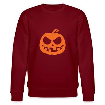 Citrouille d'Halloween effrayante - Sweat bio CHANGER Stanley/Stella Unisexe - bordeaux - Devant - Nik (191cm) & Marisol (170cm)
