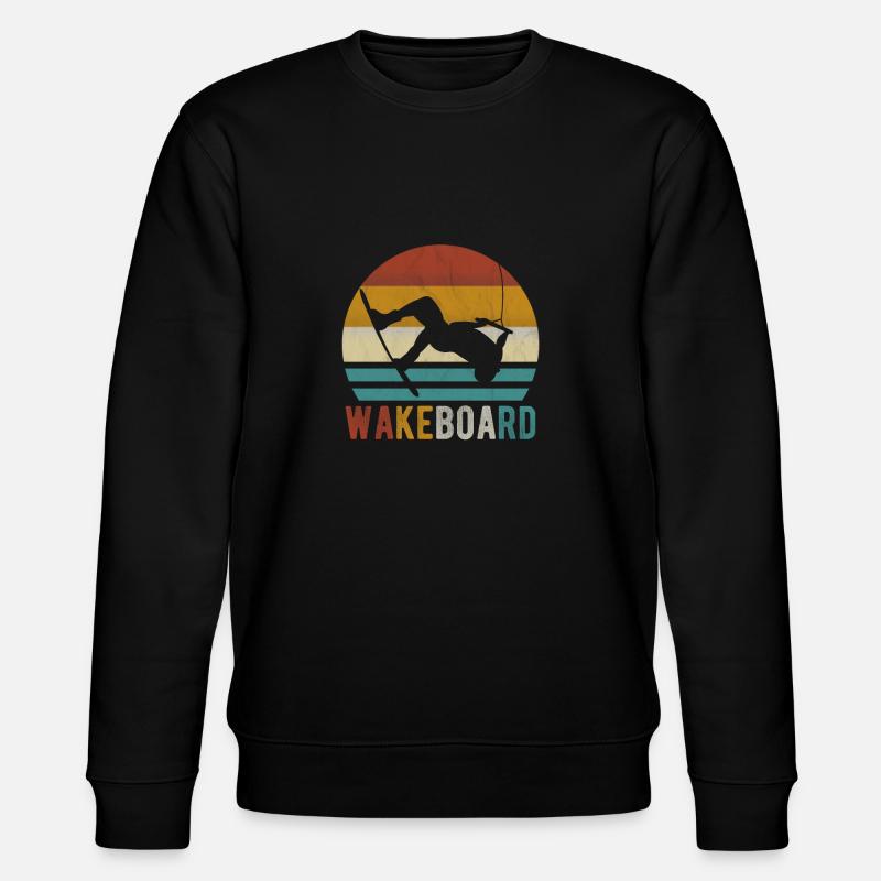 Wakeboard wakeboarder wakeboarding wake retro - Stanley/Stella CHANGER Unisex Organic Sweatshirt - black