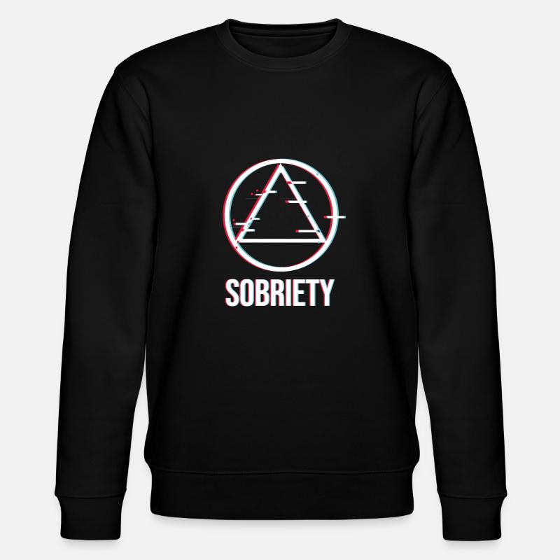 Alcoholic AA Anonymous Sobriety - Stanley/Stella CHANGER Unisex Organic Sweatshirt - black
