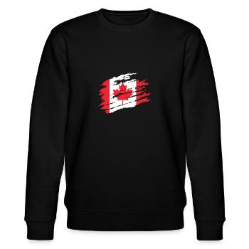 Canadian Flag Canada Soccer Handball Ice Hockey - Stanley/Stella Unisex Bio-Sweatshirt CHANGER  - Schwarz - Vorne - Nik (191cm) & Marisol (170cm)