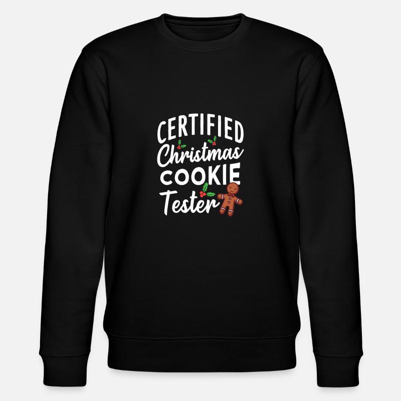 Weihnachtskekse Lebkuchenmann Geschenk - Stanley/Stella Unisex Bio-Sweatshirt CHANGER  - Schwarz