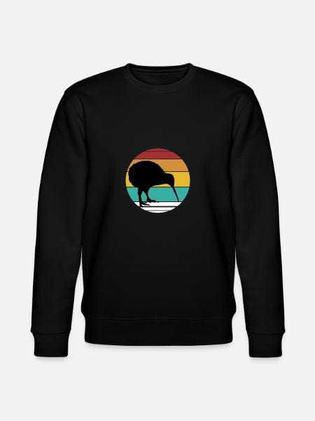 Kiwi Bird Retro Sun Silhouette - Stanley/Stella CHANGER Unisex Organic Sweatshirt - black