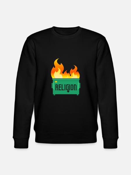 Religion Dumpster Fire - Stanley/Stella CHANGER Unisex Organic Sweatshirt - black
