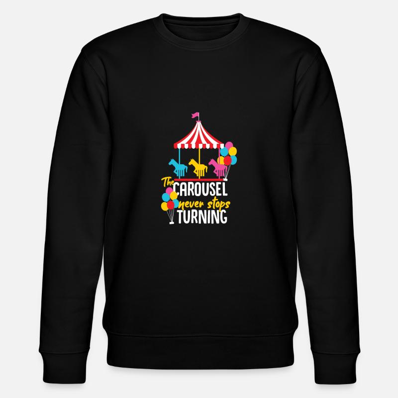 Karussell Kirmes Geschenkidee - Stanley/Stella Unisex Bio-Sweatshirt CHANGER  - Schwarz