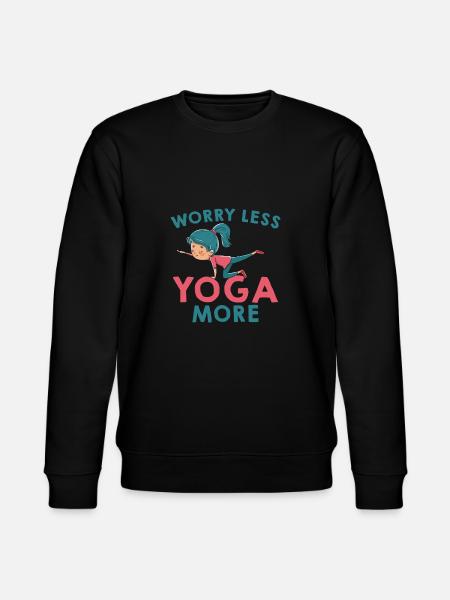 Yoga relieves worries saying - Stanley/Stella CHANGER Unisex Organic Sweatshirt - black