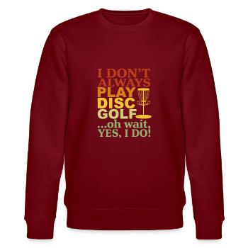 Je ne joue pas toujours au disc golf, Vintage Frolf - Sweat bio CHANGER Stanley/Stella Unisexe - bordeaux - Devant - Nik (191cm) & Marisol (170cm)