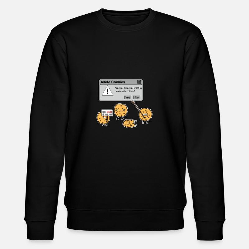 Slet cookies Funny Internet Meme Browser - Stanley/Stella økologisk unisex-sweatshirt CHANGER  - sort