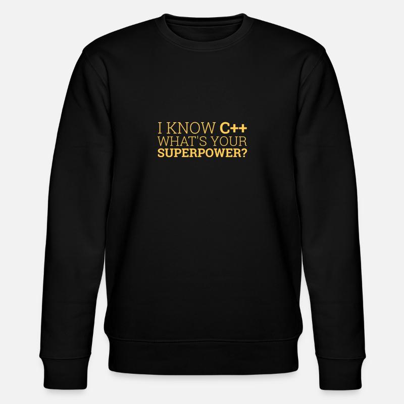 "I Know C++" | Superpower, Programmierer - Stanley/Stella Unisex Bio-Sweatshirt CHANGER  - Schwarz