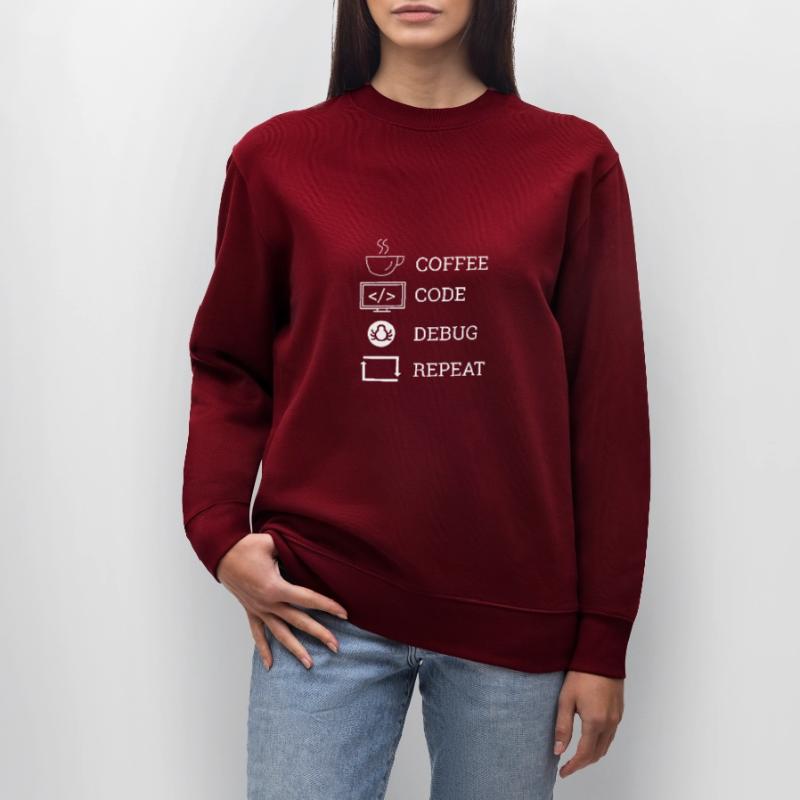 "Coffee Code Debug Repeat" | Programmierer Stanley/Stella Unisex Bio-Sweatshirt CHANGER 