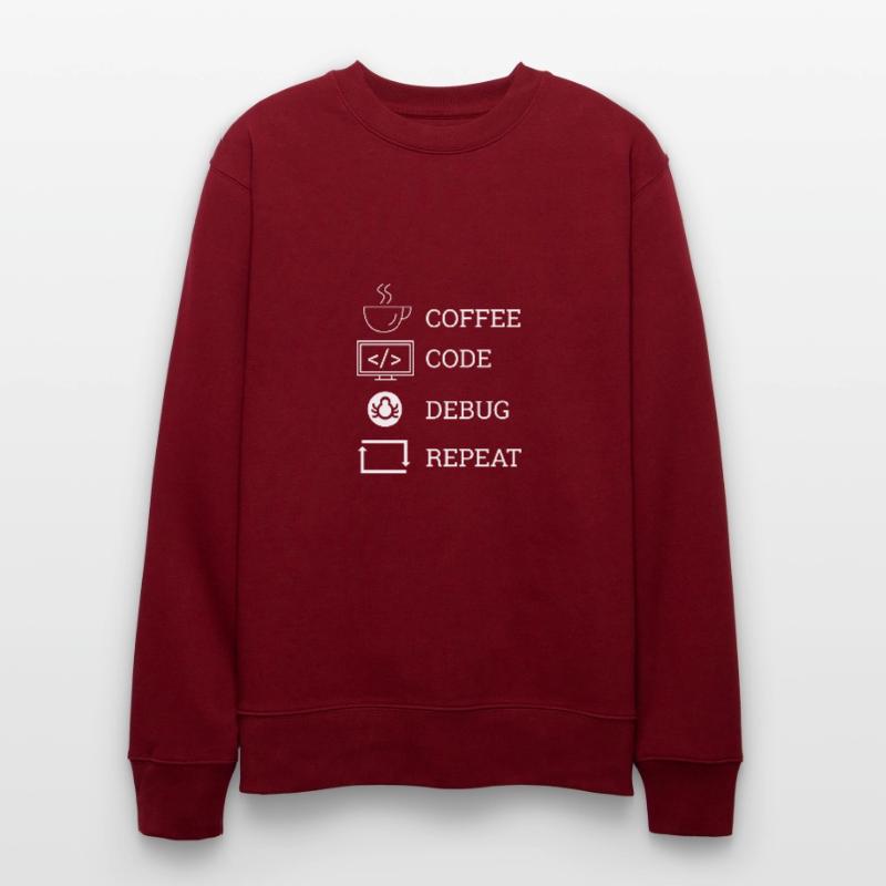 "Coffee Code Debug Repeat" | Programmer Stanley/Stella CHANGER Unisex Organic Sweatshirt