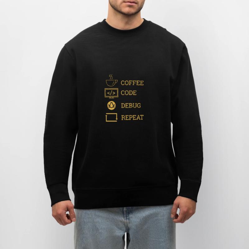 "Coffee Code Debug Repeat" | Programmierer Stanley/Stella Unisex Bio-Sweatshirt CHANGER 