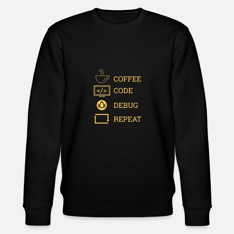 "Coffee Code Debug Repeat" | Programmierer - Stanley/Stella Unisex Bio-Sweatshirt CHANGER  - Schwarz