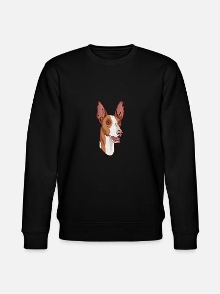 Podenco Hundekopfporträt - Stanley/Stella Unisex Bio-Sweatshirt CHANGER - Schwarz