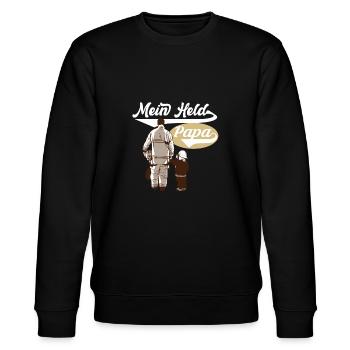 Feuerwehrmann Feuerwehr Papa Geschenk - Stanley/Stella Unisex Bio-Sweatshirt CHANGER  - Schwarz - Vorne - Nik (191cm) & Marisol (170cm)