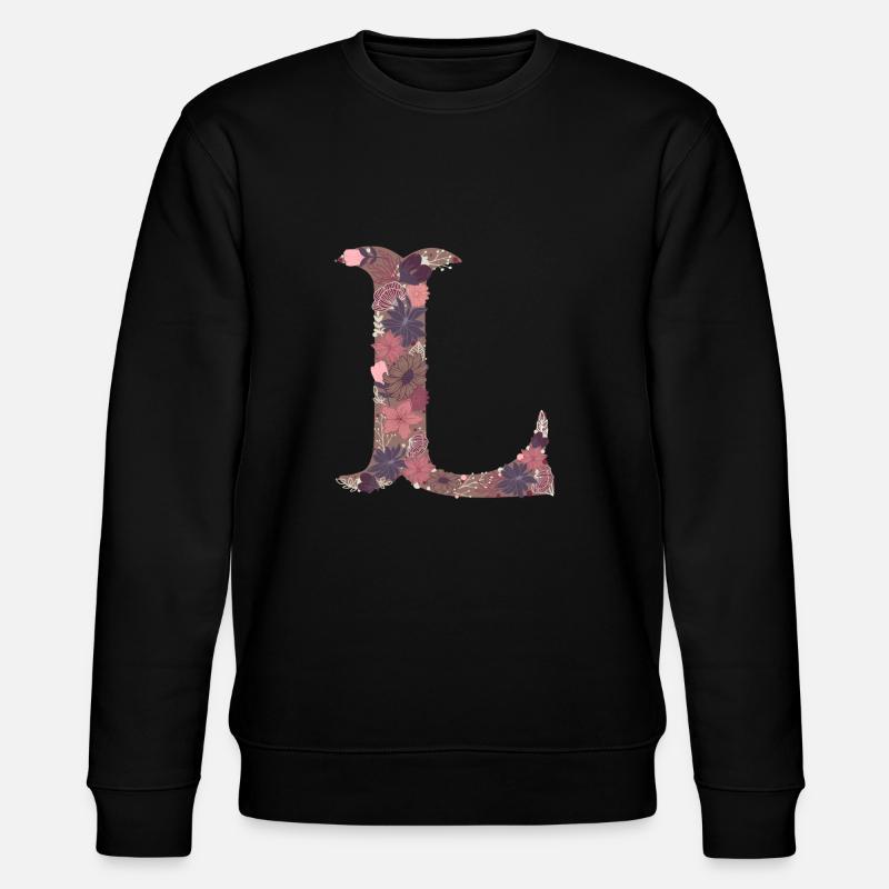 Lettre de fleur L - Sweat bio CHANGER Stanley/Stella Unisexe - noir