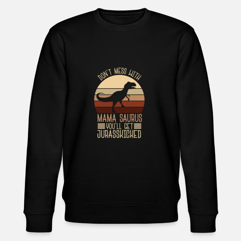 Mama Saurus - Stanley/Stella Unisex Bio-Sweatshirt CHANGER  - Schwarz