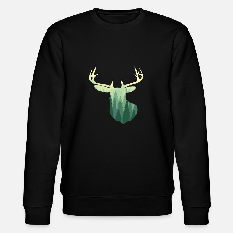 Cerf protection de la nature Chevreuil Chevreuil bois chasseur - Sweat bio CHANGER Stanley/Stella Unisexe - noir