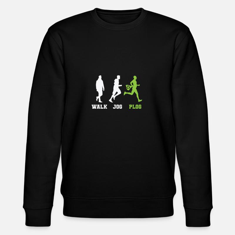 Walk Jog Plog Plogging - Stanley/Stella Unisex Bio-Sweatshirt CHANGER  - Schwarz