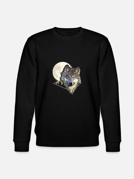 Harmaa susi metsästys vuoristossa susi - Stanley/Stella CHANGER unisex luomu-collegepaita - musta
