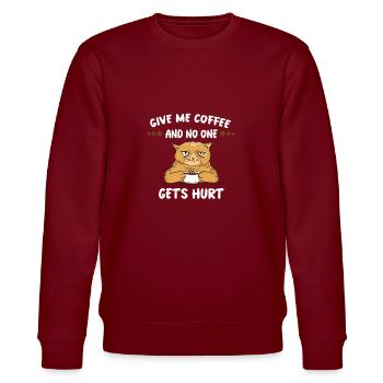 Café chat muffins du matin - Sweat bio CHANGER Stanley/Stella Unisexe - bordeaux - Devant - Nik (191cm) & Marisol (170cm)