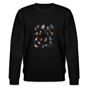 Gartenvögel Vogelfreunde Vogelbeobachter - Stanley/Stella Unisex Bio-Sweatshirt CHANGER  - Schwarz - Vorne - Nik (191cm) & Marisol (170cm)
